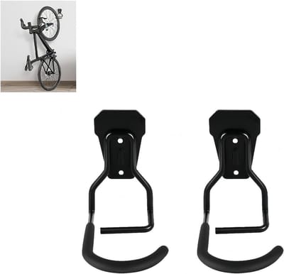 Set van 2 Fietshouders, Verticale Fietshaken voor Wandmontage, Stevige Garagebeugels voor Fietsen, Ruimtebesparend en Duurzaam