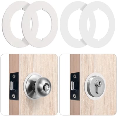 Dailygoods- Deurknoop Ronde Versie - Deurknopplaten - Roestvrij Staal - Set van 2 - 8,9x8,9x0,2 cm - Inclusief stickers - Deurgreepplaat