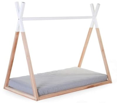 Tipi kinderbed van beukenhout 70 x 140 cm - natuurlike kleur en eenvoudige montage