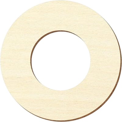 Houten schijven - Ronde cirkels - Knutselen decoreren - Op maat gezaagd - 18cm buiten 13cm binnen - Natuurlijk hout