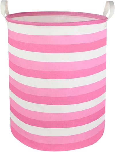 Roze Wasmand en Speelgoedopbergbak met Handvatten voor Kinderkamer