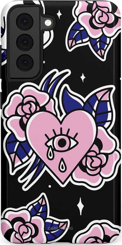 Casetastic Hoesje Geschikt voor Samsung S21 FE - Stijlvolle Beschermende Duo-layer Case - Eindeloze passie