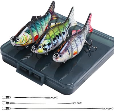 Dailygoods- Snoekaas Set - 3D Kunstaas - Wobbler - Langzaam Zinkend Aas - Snoek Aas - Voor Zoet/Zout Water - 15/23/30 cm Draadsporen