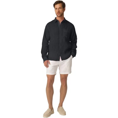 Shirt met lange mouwen Haris Cotton Front Pocket