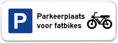 Parkeerbord Fatbikes - Weerbestendig Aluminium - 40x15 cm - Bevestiging: Zonder bevestiging (alleen het bord)