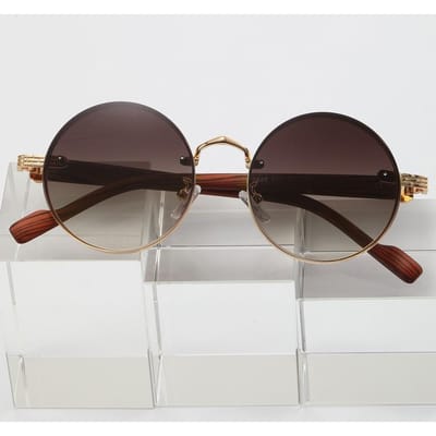 Lunettes de Soleil Circulaires Style Vintage Élégant Polyvalentes Personnalisées pour Homme Lunettes de Soleil Métal Punk Correction Visuelle Professionnelle gray