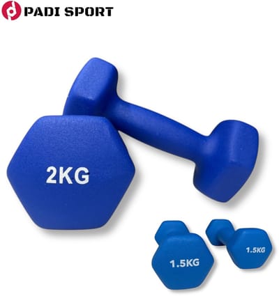 Padisport dumbells Blauw 1.5 en 2 kg - gewichten set halters - gewichten set - gewichten set dumbbell - dumbells set - dumbbells - halters - dumbell - fitness gewichten - Gewichten - dumbellset - gewichtjes set - sport gewichten voor thuis