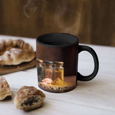 Magische Mok - Foto op Warmte Mokken - Koffiemok - Potjes - Kruiden - Specerijen - Korrels - Magic Mok - Beker - 350 ML - Theemok