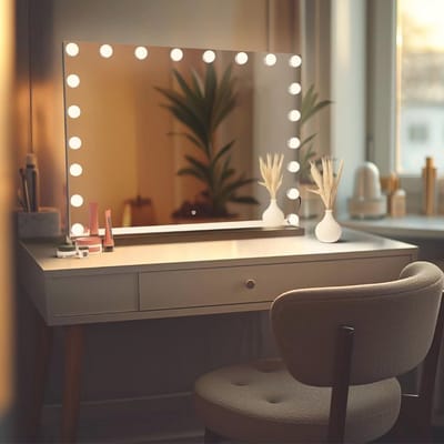 Hollywood Make-up Spiegel met Dimbare LED Lampen - 3 Lichtstanden - 80x60cm