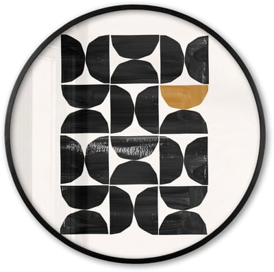 Poster in lijst Rond - Fotolijst 60x60 cm - Posters - Modern - Halve cirkel - Goud - Zwart - Ronde posterlijst zwart - Decoratie - Wanddecoratie woonkamer - Muurdecoratie slaapkamer