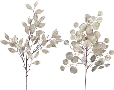 Decoris kunsttak glitter champagne 72cm kerstdecoratie kunststof.