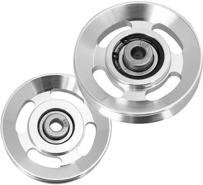 Fitness Katrol - Sport Katrol Set - Spierkracht Opbouwen - Slijtvast Aluminium - 9x9x2 cm - Zilver