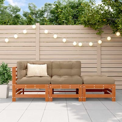 vidaXL - Sectie - Sofa - Eenheden - 3 - Stuk - Waskleur - Bruin - Massief - grenenhout