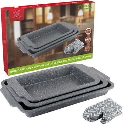 Cooking Bakplaat 3-delig - marmeren coating - antiaanbaklaag - maat 36, 40 en 46 cm Royal Swiss