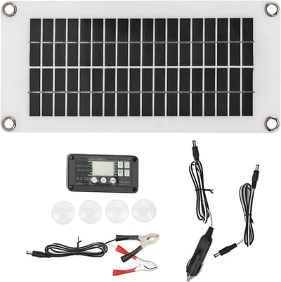Zonnepaneel Kit - Draagbare Energie - Back-up Stroom - Met 40A Controller - 30W Vermogen - Zwart