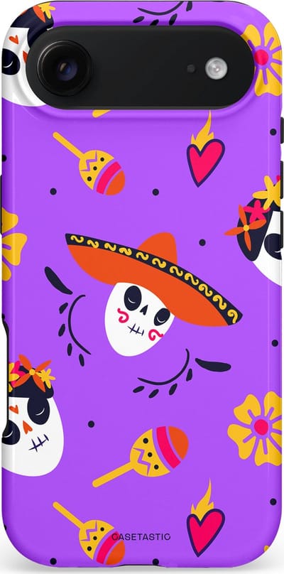 Casetastic hoesje geschikt voor Apple iPhone Air - MagSafe - Dubbellaagse bescherming - Muertos sombrero - Fashion Case - Paars