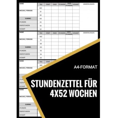 Stundenzettel Für 200+ Wochen - Stundenzettel Und Mehr