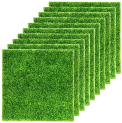 Dailygoods- Kunstgras 10 Stuks - Kunstgras voor Buiten - Kunstgras Balkon - Kunstgras Tape - Kunstgras Indoor - PVC Materiaal - 15 x 15 cm - Kunstgrasmat