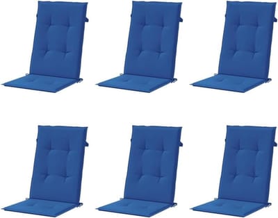 Tuinstoelkussens Set - Hoge rug - Comfortabel zitten - Waterdichte stof - 120 x 50 cm - Blauw