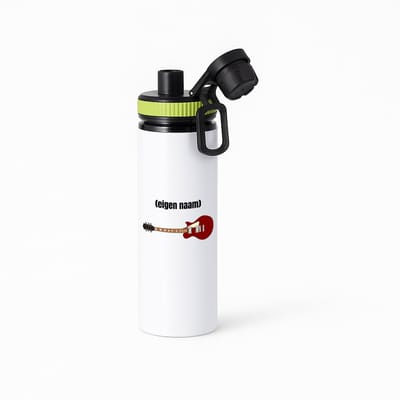 Hacebo® - rode elektrische gitaar met eigen naam waterfles met draaidop groen - Gitaar - muziek liefhebbers - gitaristen - gitaar liefhebbers - verjaardag - cadeau - kado - water fles - 850ML