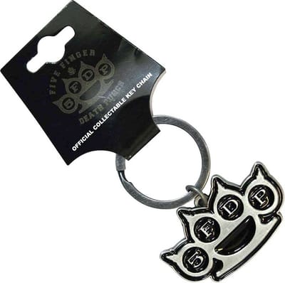 Five Finger Death Punch - Knuckles Cut-Out Sleutelhanger - Zilverkleurig/Zwart