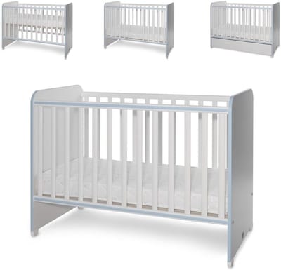 Babybed 124 x 68 x 95 cm met onderbedframe en twee niveaus