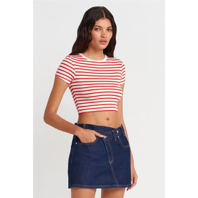 Gestreepte Crop Top Blouse