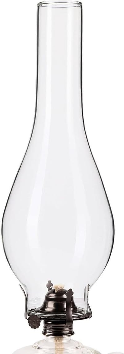 Olielamp Schoorsteen - Glazen Kap - Binnenverlichting Creëren - Verbeterde Lichttransmissie - 24.5 cm Lengte - Transparant