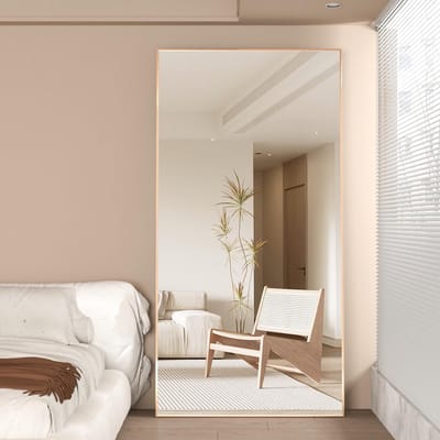 Grote Vloer Spiegel 180x80cm Rechthoekige Full Body Spiegel met Staander - Perfect voor Slaapkamer en Badkamer