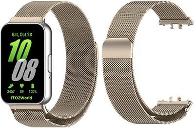 Stravo RVS Milanees bandje geschikt voor Samsung Galaxy Fit 3 - Milanese band met magneetsluiting - Starlight