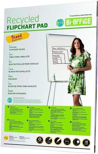 Flipchart Blok Gemaakt van Gerecycled Papier - Bi-Office Earth-It