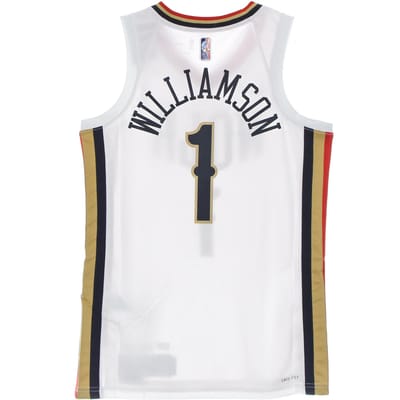 Basketbaltanktop voor heren Nba Dri Fit Swingman Jersey City Edition 21 No 1 Zion Williamson Neopel wit/club goud