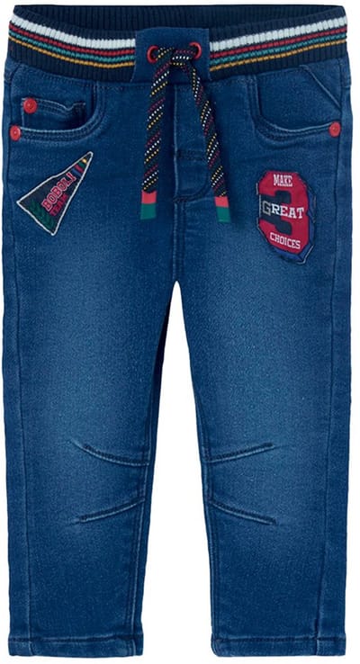 Boboli Denim Knit Broek Blauw 12 Months Meisjes