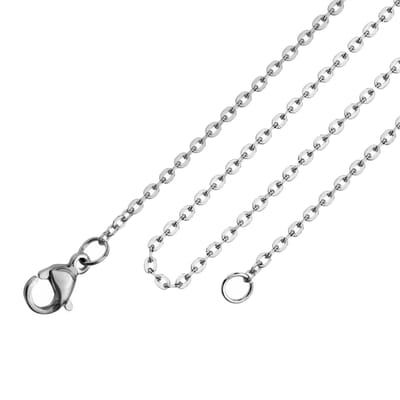 Fako Bijoux® - Schakelketting RVS - Ketting Staal - Stainless Steel - 2mm - 50cm - Zilverkleurig