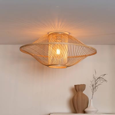 GOOD & MOJO plafondlamp Maui, naturel, Ø 70 cm, bamboe, E27