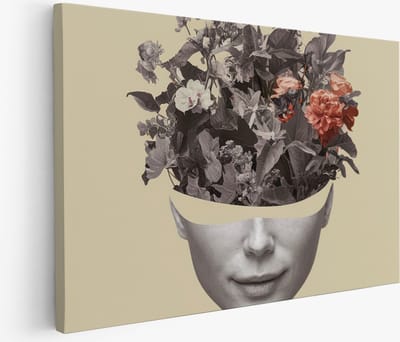 Saammp Muurcirkel Hout Schotse Hooglander Koe tussen de mist - Dieren - Natuur - Ø 80 - Wandcirkel - Wanddecoratie Cirkel - muurdecoratie Woonkamer - Slaapkamer decoratie - Rond Schilderij