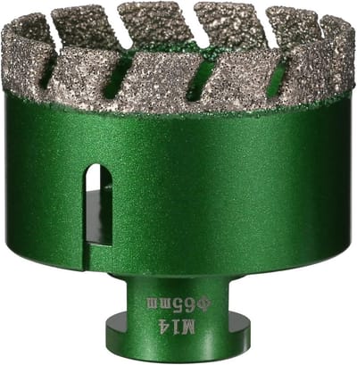 Diamant Droge Tegelboor 65 mm met M14 Schroefdraad voor Tegels, Marmer, Graniet en Steen