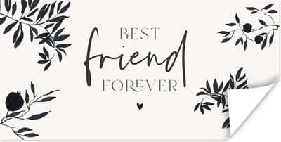 Poster BFF - Beste vrienden - Best friend forever - Quotes - Spreuken - 120x60 cm