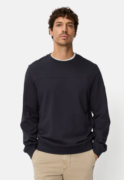 camel active Sweatshirt met ronde halslijn - Maat menswear-M - Marineblauw