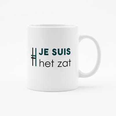 Je Suis Het Zat Quote Koffiemok 330 ml – Grappige Tweetalige Statement Keramische Mok voor Elke Dag