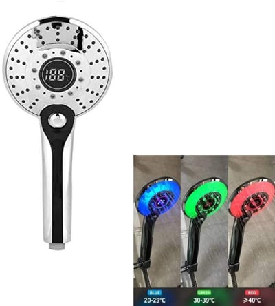 Dailygoody - Handdouche - LED Handdouche met Temperatuurweergave - Modern Design - Groene Douchekop - 3 Spraystanden - Ideaal voor Badkamer - Luxe Dou