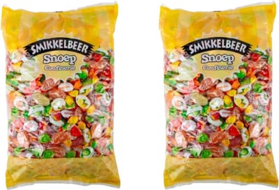 Smikkelbeer - Zuurtjes - 2x2 Kilo - Sinaasappel - Citroen - Kers - Appel - Grapefruit - Snoepgoed - Hard - Zoetigheid - Lekkers - Snoep - Voordeel