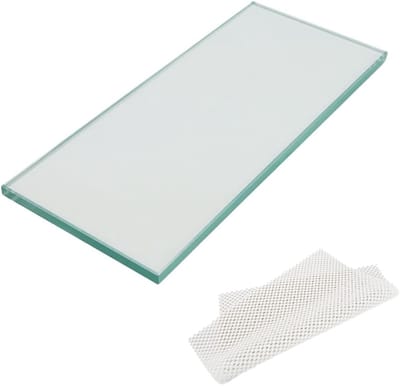 Vlakke Glasplaat - Slijpplaat Systeem - Gereedschap Scherp Maken - Gehard Glasoppervlak - 34x14.5x2 cm - Wit