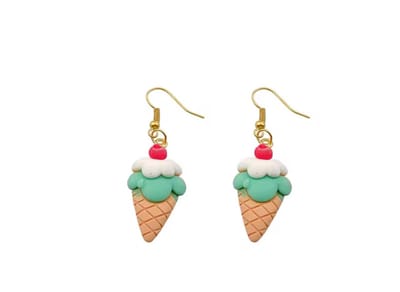 Akyol - IJsjes oorbellen - IJs oorhangers -Cadeau - sieraad - IJs- Food oorbellen - eten - IJshoorntje - Sieraad - oorbel - oorhangers – cadeau-carnaval - gift