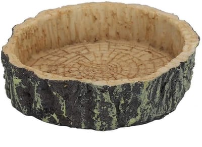 Voerbak Hoogwaardig Hars - Ronde Voerbak voor Reptielen - Schildpad/Hagedis Voerbak - Waterbak - Decoratieve Voerbak - Stevige Structuur - Reptielenbak