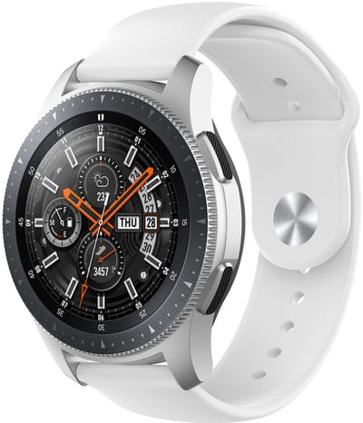 123watches siliconen sport band - wit - 22mm - Geschikt voor Garmin Vivoactive 4 / Venu 2 & 3 / Forerunner 255 & 265 / Overige smartwatches met 22mm bandje