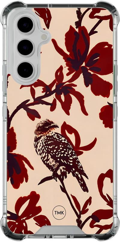 Shockproof hoesje geschikt voor Samsung Galaxy A54 - Bloemenpracht - Schokbestendig - Verhoogde randen - TPU case - Extra Sterke Back Cover - Bloemen - Transparant, Rood