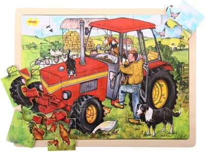 Bigjigs Wooden Tractor Jigsaw Puzzle - 20 pcs. Hout