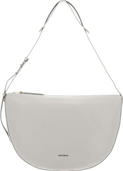 COCCINELLE Leren Schoudertas Lea Shoulderbag Gelso Lichtgrijs