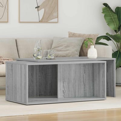 vidaXL - Koffietafel - Set - 2 - st - Grijs - Sonoma - 90 - x - 48 - x - 40 - cm - Bewerkt - hout
